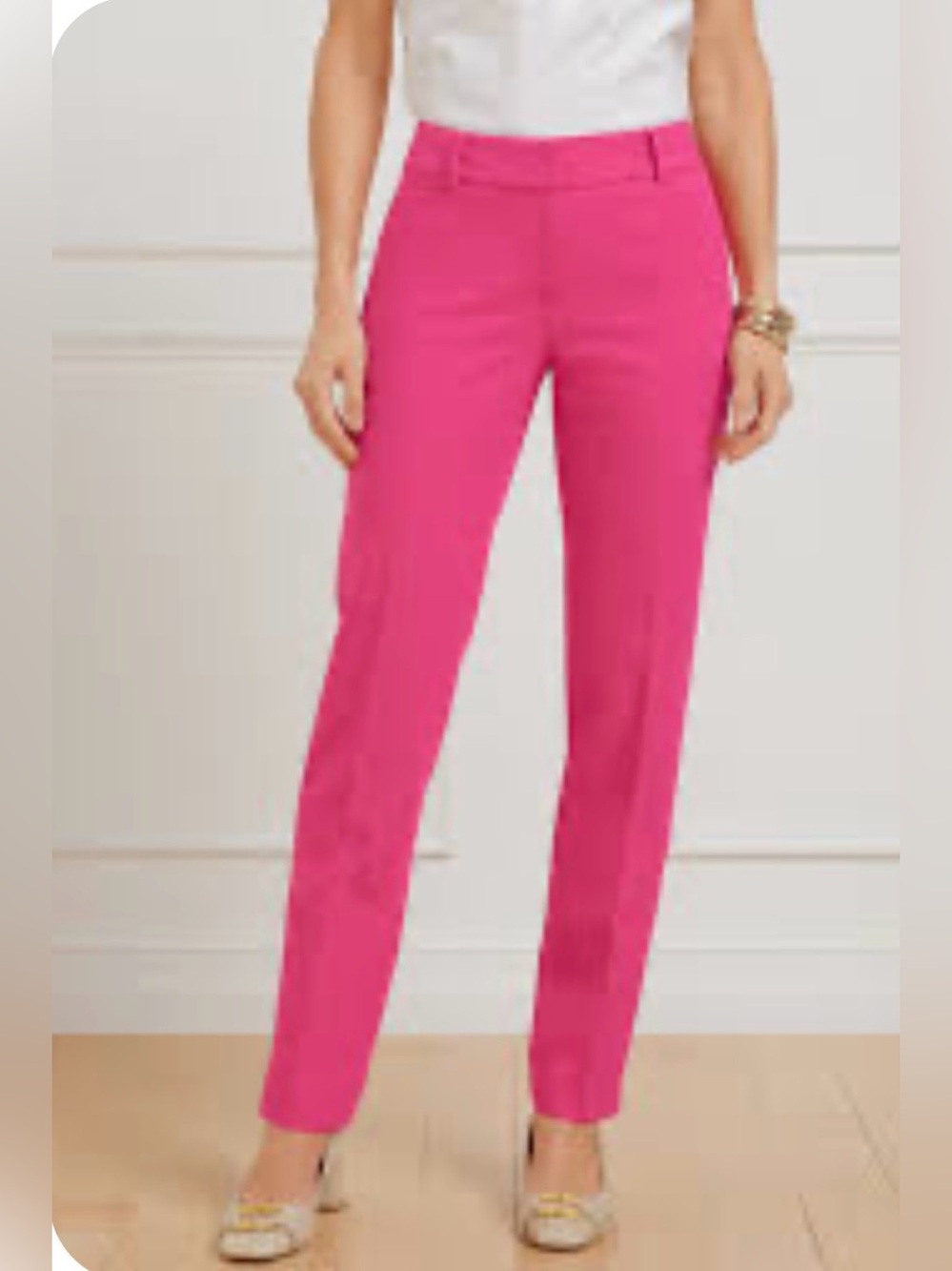 Talbots Hampshire Straight Ankle Pants in Pink Size 0P